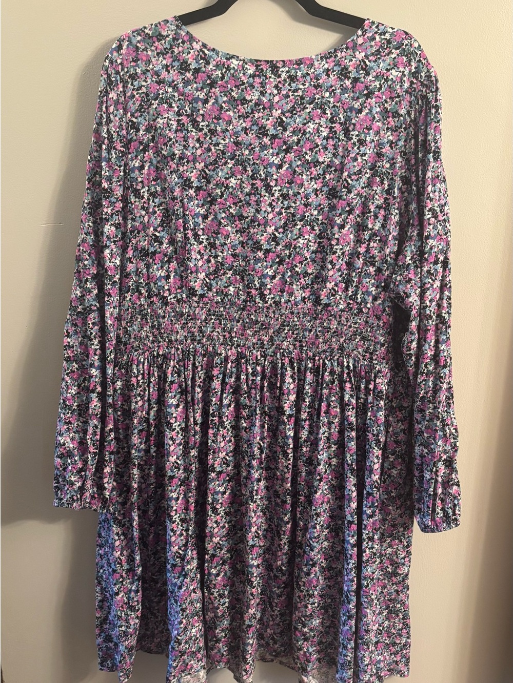 NWT- Ava & Viv Floral V-Neck Dress in Purple, Pink and Blue 2XL - Picture 4 of 4